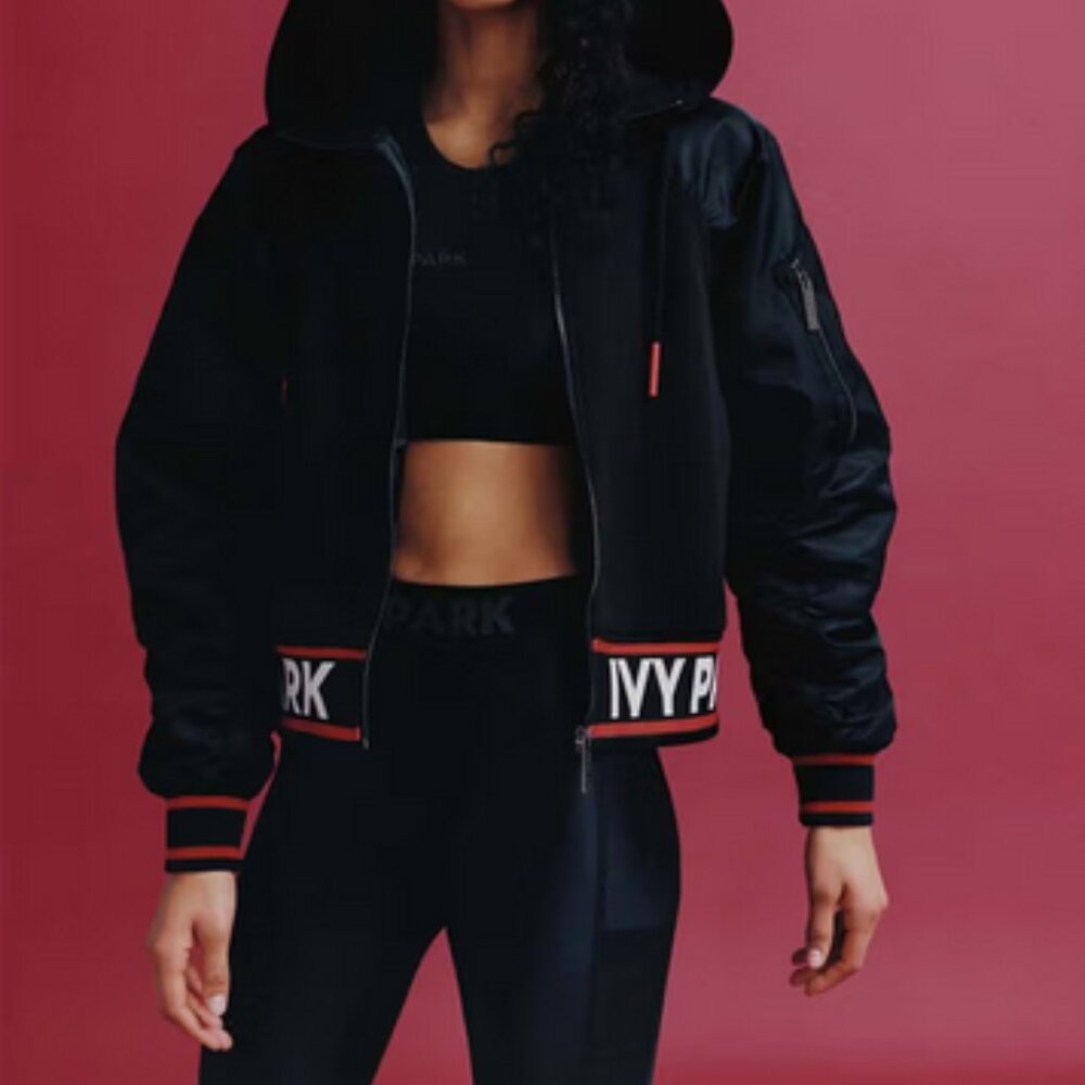 Flatknit Hooded Bomber Jacket by Ivy Park